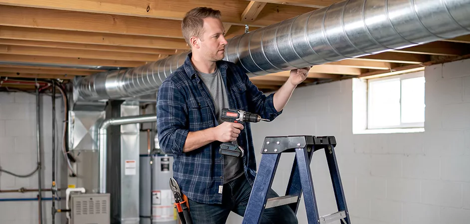 Exposed Spiral Ductwork in Brownsville